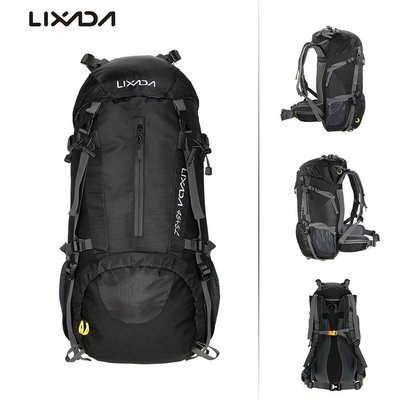 ��新品�� Lixada 50L 戶外運動雙肩背包大容量登山包帶防雨罩