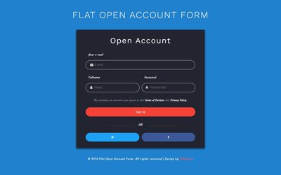 FLAT OPEN ACCOUNT FORM 響應式網頁模板、HTML5+CSS3、網頁特效  #92073