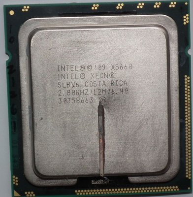 正式版 CPU X5660 XEON 六核心 LGA1366 6核心 12M X58 2.8G 95W SLBV6