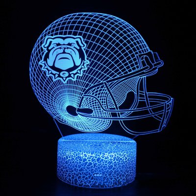 [現貨]美式足球頭盔3D視覺立體燈 NCAA 喬治亞大學鬥牛犬 Bulldogs七彩漸變氣氛 橄欖球錯覺小夜燈創意禮物