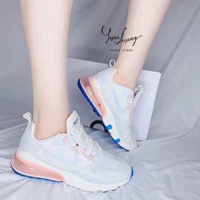 【Luxury】現貨 Nike Air Max 270 React 仙女鞋 氣墊 女鞋 草莓牛奶 雲朵棉花糖 粉 冰藍
