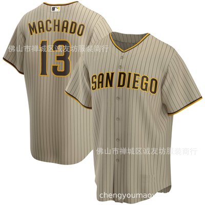 現貨球衣運動背心教士 13 卡其 球迷 Machado 刺繡棒球服球衣 MLB baseball Jersey