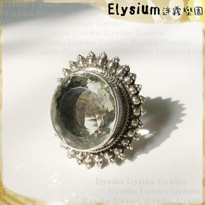 Elysium‧迷霧樂園〈RRC028A〉尼泊爾‧ 國際戒圍15_ 寶萊塢華麗 綠水晶 925銀 手工戒指