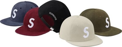【HOMIEZ】全新正品 Supreme SUEDE S LOGO 6-PANEL 深藍 六片帽  棒球帽