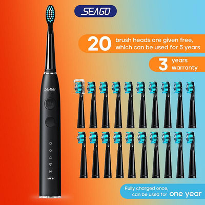 百佳百貨商店Usb充電電動牙刷使用360天高級體驗牙刷成人ipx7防水seago SG575