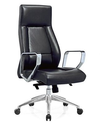[ 家事達]台灣OA-293-1 大型黑皮辦公椅 特價 洽談椅 電腦椅