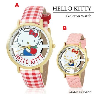 【噗嘟小舖】現貨 特價 日本正版 日本製 Hello kitty 手錶 鏤空 凱蒂貓 女用錶 禮盒 送禮 粉嫩色系