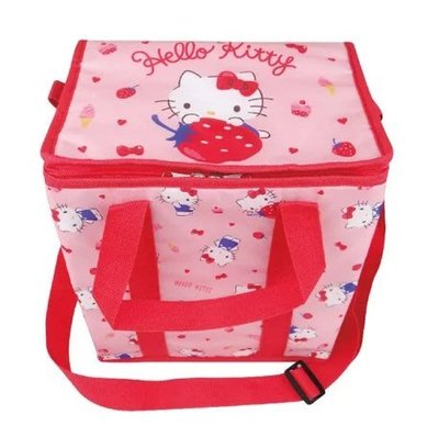 ♥小公主日本精品♥ Hello Kitty 四角箱型保溫袋 保冷袋 草莓粉42192602~8