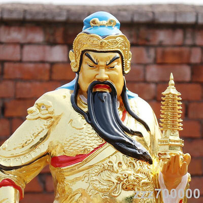 低價熱銷托塔李天王神像88厘米高寺廟供奉擺件李元帥李總兵李將軍樹脂材質