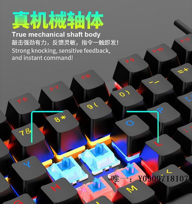 有線鍵盤機械鍵盤青軸有線游戲104鍵RGB鍵盤鍵盤套裝