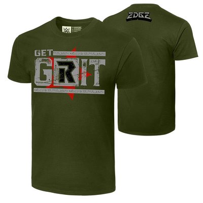 2020WWE摔角衣服 Edge Get Grit 艾吉紅星字母綠色短袖T恤 買三免運