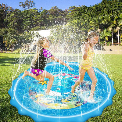 水上設備 游泳 噴水墊兒童戲水玩具戶外草坪游戲墊庭院沖浪滑水道3D恐龍噴淋池