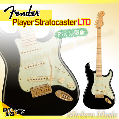 【現代樂器】現貨免運！Fender Player Stratocaster LTD 限量版電吉他 黑金配色 小搖座 墨廠