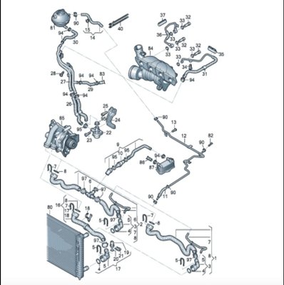 VW 2008年～2013年 PASSAT TSI 上水管總成 原廠件 料號3C0122101G 歐洲產品