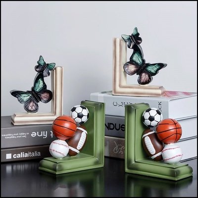 復古造型書檔 波麗製綠色足球棒球橄欖球籃球 送禮生日桌上型展示收納架畢業禮物父親節禮品收藏品【歐舍傢居】