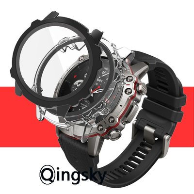 Amazfit Falcon 手錶保護殼硬質 PC 保護殼鋼化玻璃屏幕保護膜 Amazfit 智能手錶保護殼全覆蓋保護殼