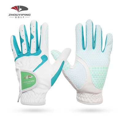 熱銷 飛盤手套女款雙手2色可選超纖布柔軟防滑硅膠耐磨女式高爾夫手套 可開發票