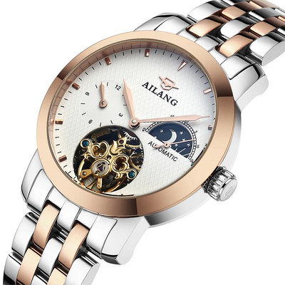 熱銷 艾浪瑞士手錶腕錶男士機械錶全自動陀飛輪男錶防水鏤空帶名錶843 WG047