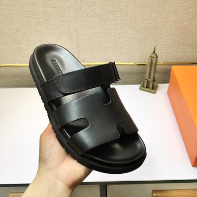 新品Hermes愛馬仕 2023夏季厚底拖鞋女外穿時尚松糕涼拖鞋網紅高顏值 黑色 38-44促銷
