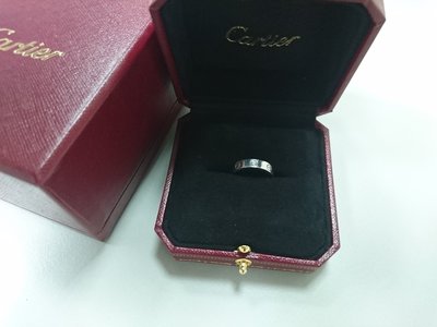 Cartier LOVE系列 18K白金單鑽戒指