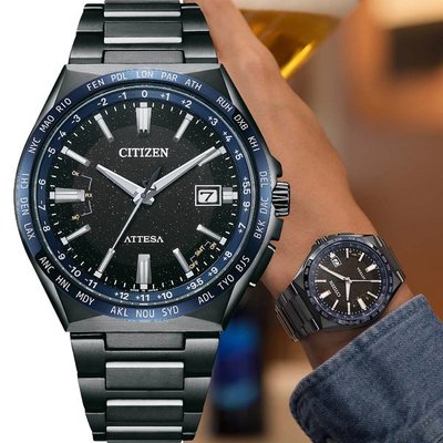 CITIZEN 星辰 湛藍星空 限量 鈦金屬光動能電波萬年曆手錶(CB0217-71E)/40mm