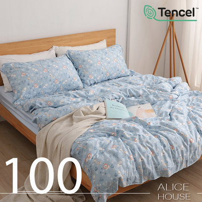 【小獅王】ALICE愛利斯-加大~100支100%萊賽爾純天絲TENCEL~兩用被薄床包組