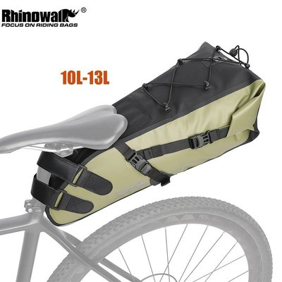 犀牛走道 10L / 13L 新款綠色防水自行車馬鞍包大容量自行車騎行尾袋旅行行李箱