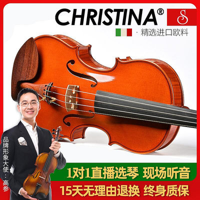 極致優品 【新品推薦】克莉絲蒂娜小提琴進口歐料專業級考級演奏級手工新品S800-4小提琴 YP2053