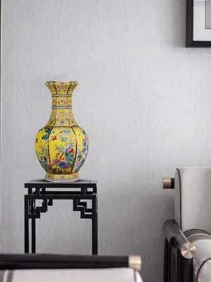 景德鎮陶瓷器仿乾隆琺瑯彩花瓶復古擺件新中式家居客廳玄關裝飾品