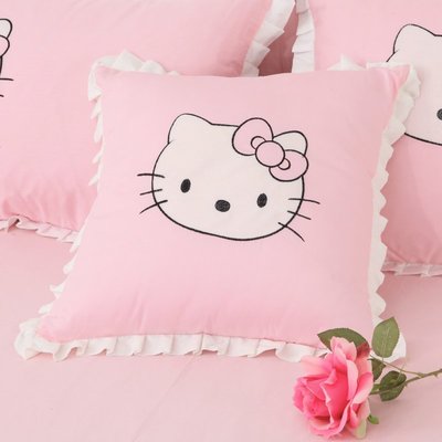 Hello Kitty貓方形抱枕枕頭-含枕芯