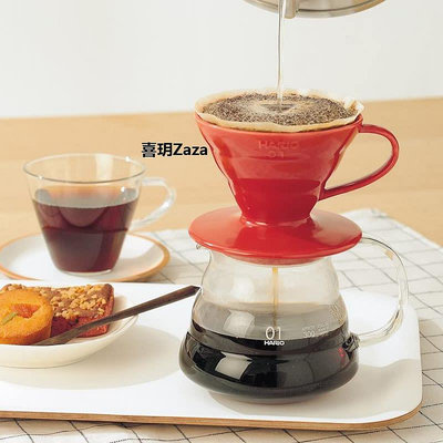新品日本進口HARIO 手沖咖啡濾杯 經典V60樹脂過濾杯 玻璃分享壺 套裝