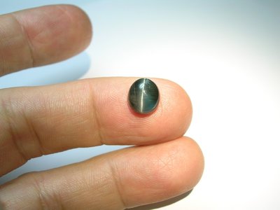 圓如玉珠寶------天然貓眼藍綠色碧璽電氣石3.99克拉裸石(貓眼清晰)