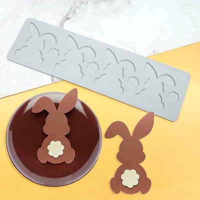 復活節恐龍小兔尾巴翻糖蕾絲墊/翻糖蛋糕矽膠模/DIY巧克力創意裝飾/脆片烘焙模具