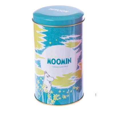 二手 Moomin餅乾鐵盒（只有空盒，不含餅乾）河馬嚕嚕米 收納盒 收納盒 餅乾罐 小物罐 小物盒 鐵罐