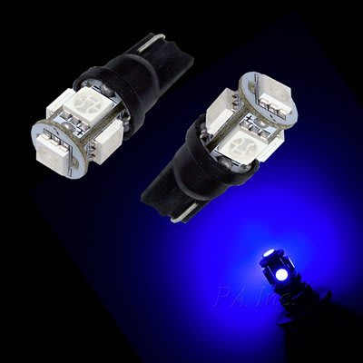 【PA LED】T10 5晶 15晶體 SMD LED 藍光 耐熱底座 小燈 方向燈 儀表燈 定位燈 牌照燈