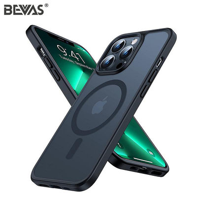 BEVAS蘋果15磁吸手機殼適用iPhone15新款magsafe無線充電透明硬殼