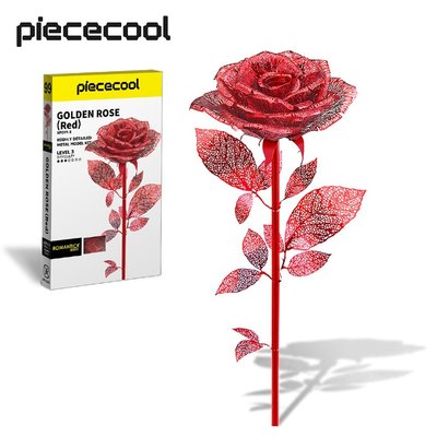 Piececool 3D 金屬拼圖玫瑰花朵積木套件 DIY 3D 拼圖