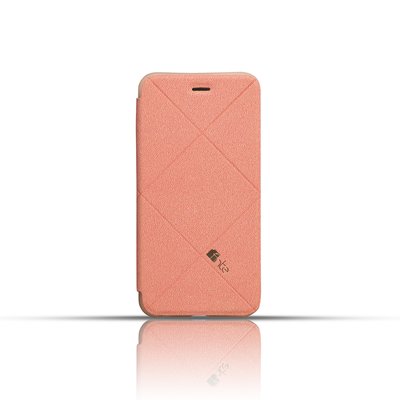 fnte iPhone 6 Plus/6s plus 輕薄菱格皮套 - 櫻花粉