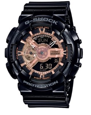【萬錶行】CASIO G SHOCK 玫瑰金金屬防磁腕錶 GA-110MMC-1A