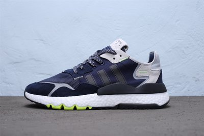 Adidas Nite Jogger Boost 深藍 麂皮 網面透氣 休閒運動慢跑鞋 男女鞋 EF2128