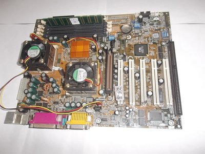 技嘉主機板,6VXD7,P3-800雙CPU,加256M記憶體,1組ISA,工業版,無爆容