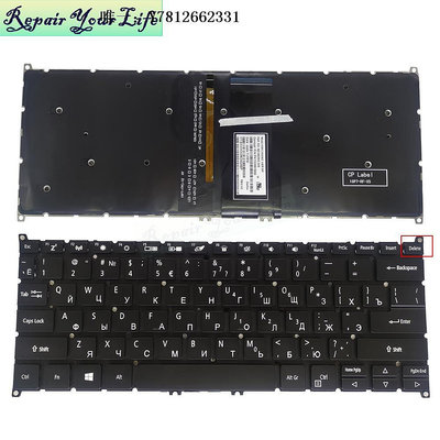 電腦零件ACRE 宏碁Spin 5 SP314-51 SP513-52N SP314-52筆記本鍵盤背光RU筆電配件