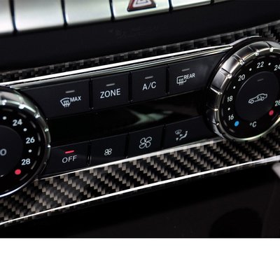 現貨 適用賓士C級 W204碳纖維空調旋鈕音響出風口控制面板貼汽車內飾貼