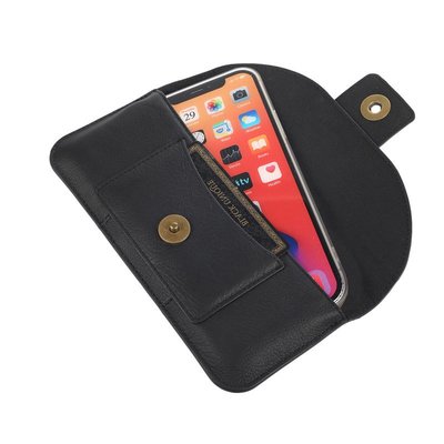 GMO 2免運Xiaomi小米紅米Note 9 Note 9 Pro 超薄頭層牛皮腰包皮套手機掛包 黑色 保護套