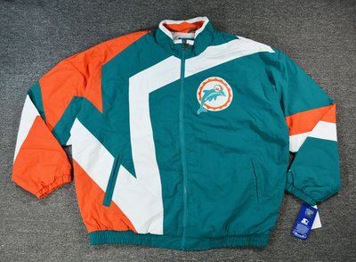 Cover Taiwan 官方直營 STARTER NFL 海豚隊 風衣 嘻哈 復古 夾克 外套 撞色 綠色 (預購)