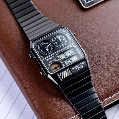 【時光鐘錶公司】CITIZEN 星辰錶 JG2105-93E Chronograph系列 復古雙顯電子腕錶 現貨