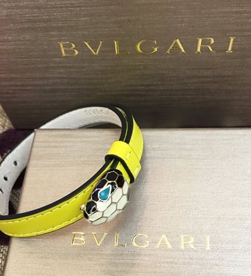 喬瑟芬【BVLGARI】現貨～2016春夏寶格麗Serpenti 黃色 琺瑯蛇頭 雙圈 手環