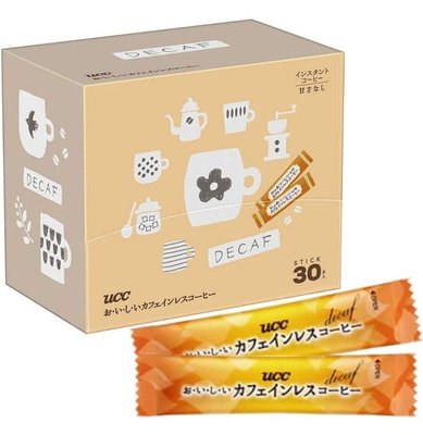 《FOS》日本 UCC 無咖啡因 即溶 咖啡 (30包) 辦公室 團購 送禮 孕婦 女生 下午茶 熱銷 新款