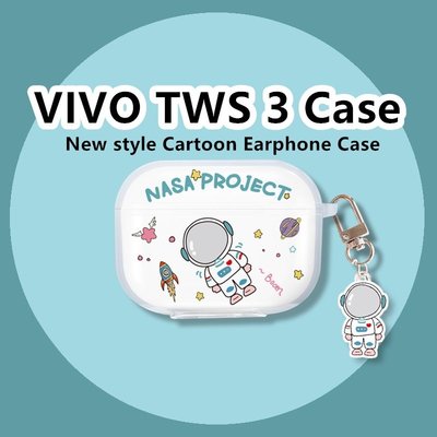 耳機保護套    發貨 適用於 VIVO TWS 3 外殼透明卡通縫線適用於 VIVO TWS 3 外殼軟耳機外殼保護套