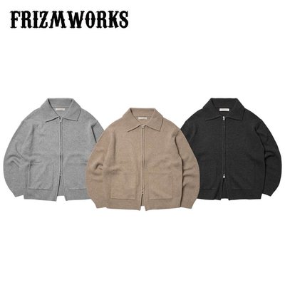 FrizmWORKS 22 F/W Wool Collar Zip Up Knit Cardigan簡約針織羊毛拉鍊外套